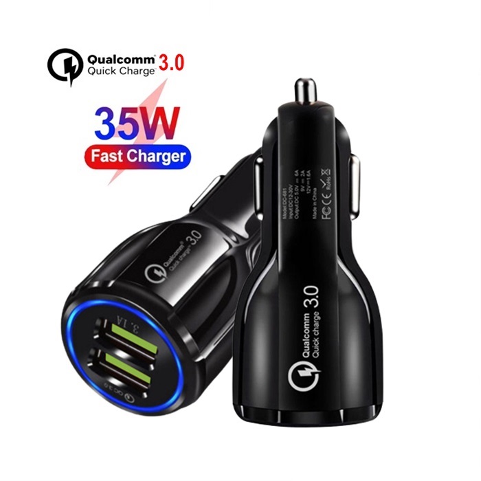 Buy 35W QC3.0 Dual USB Car Charger 6A Quick Charge 3.0 Car Charger ...