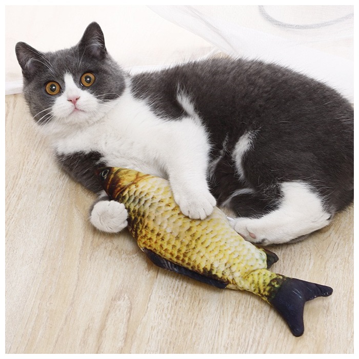 Buy Cat Fish Toy Plush Pillow /Fun Play Distract Bite Chew /With Catnip ...