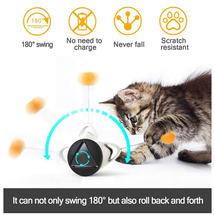 Buy Smart Cat Toy WIth Wheels Automatic No Need Recharge Cat Toys 