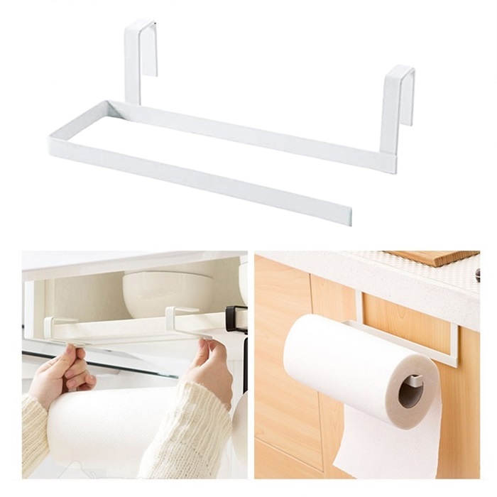 Accessories Shelf Under Cabinet Paper Roll Rack Towel Holder Tissue Hanger