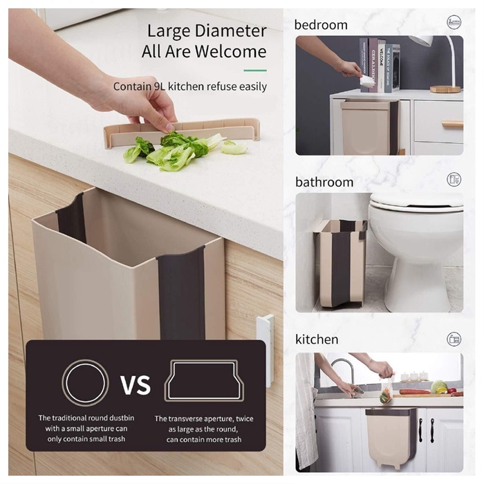 Buy Kitchen Wall Mounted Folding Dustbin Cabinet Door ...