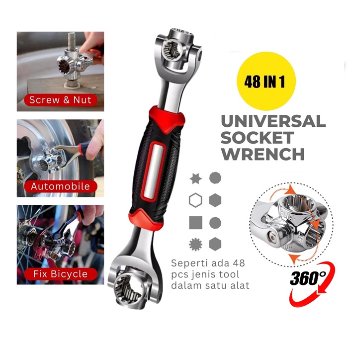 Buy Universal Wrench 8 in 1 Socket Wrench Multi Wrench Tool with 360 ...