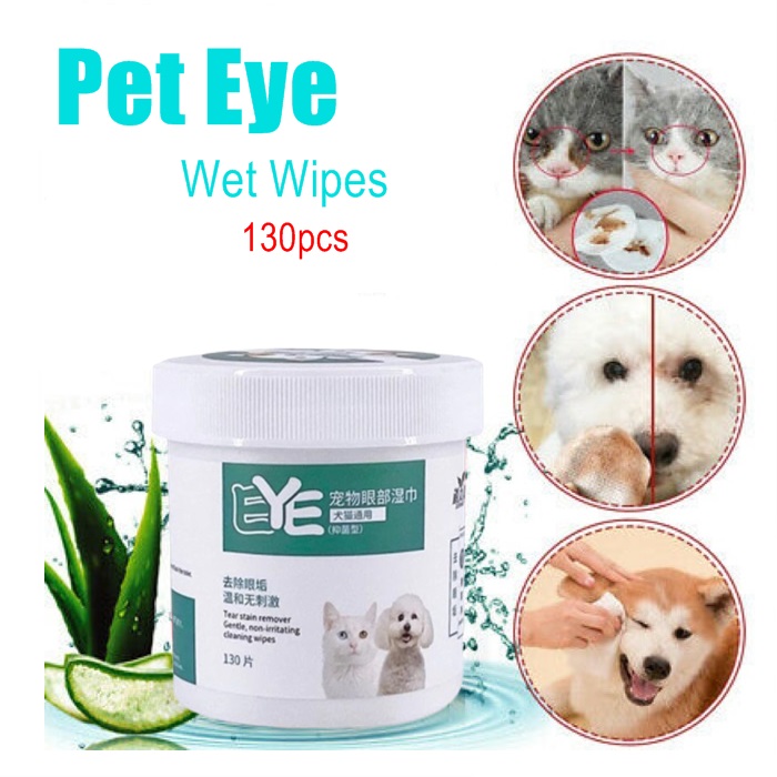 Buy 130PCS/Set Pet Eye Wet Wipes Cat Dog Tear Stain Remover Gentle ...