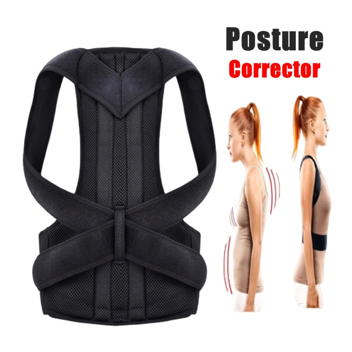 Buy Adjustable Back Brace Posture Corrector Back Support Shoulder Belt Men/  Women Black, car accessories, pet, electrical, cosmetics