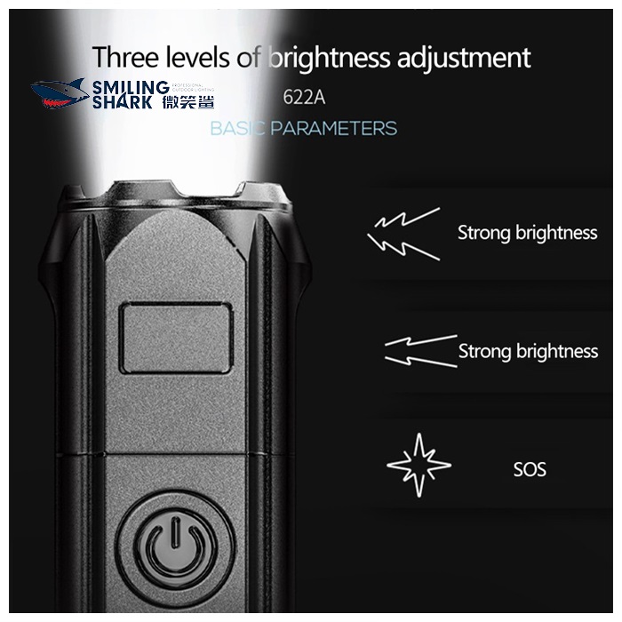 Buy SMILING SHARK Flashlight Strong Light Rechargeable Waterproof ...