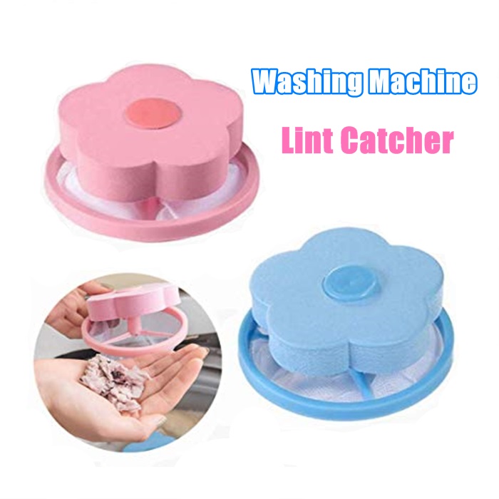 2pcs Washing Machine Floating Lint Mesh Bag, Flower Shaped Hair Filter, Laundry  Hair Catcher