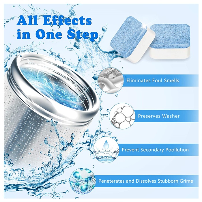 Buy 12pcs Effervescent Washing Machine Cleaner Tablets - Powerful 